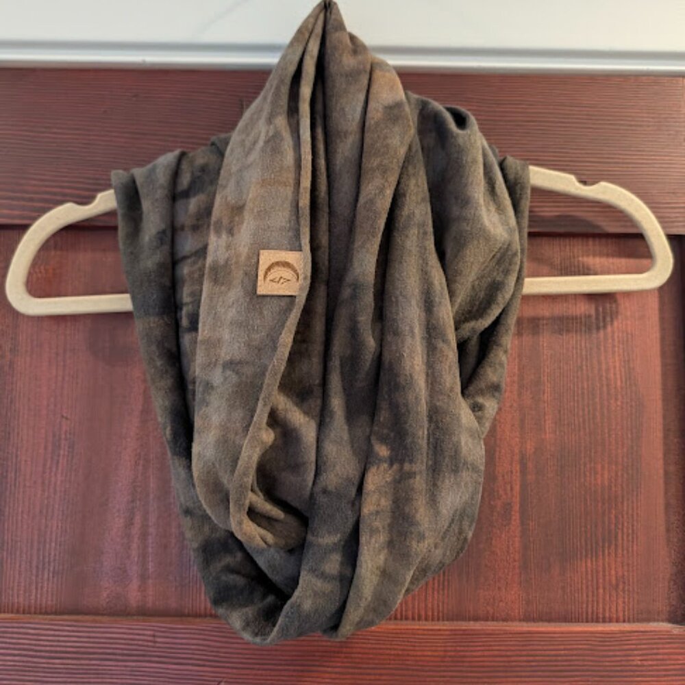 O/S Shadow Sinew Moon Infinity Scarf Shawl Hemp Cotton Blend
